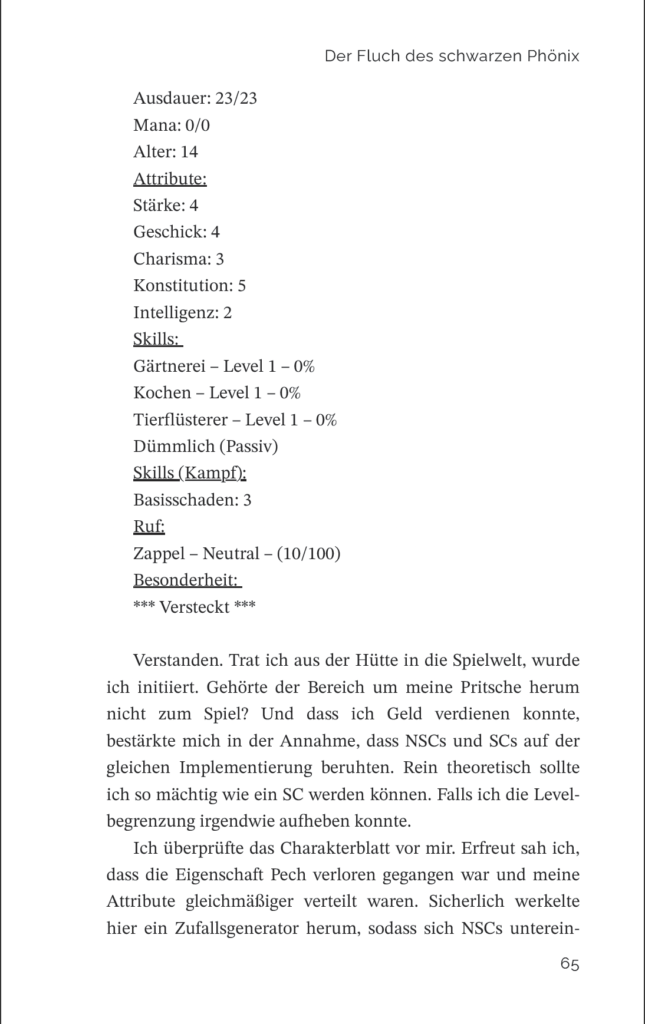 Der Fluch des schwarzen Phönix – deutscher LitRPG-Roman von Lew Marschall.